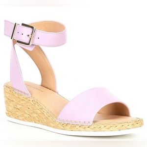 Brand new Alex Marie Camila Purple Leather Wedge Espadrille Sandals size 7.5